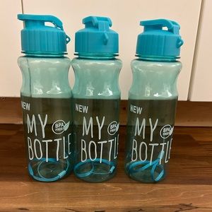 3 water bottles - never used - wrong size
